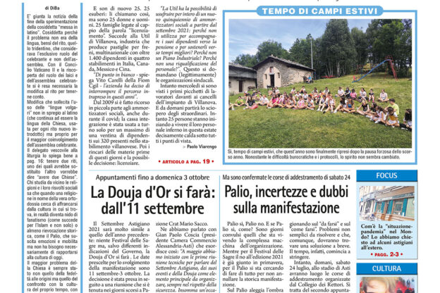 Prima pagina – 23 luglio 2021