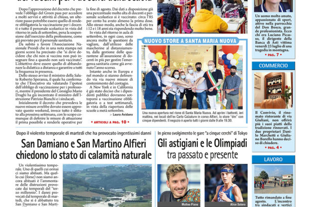 Prima pagina – 30 luglio 2021