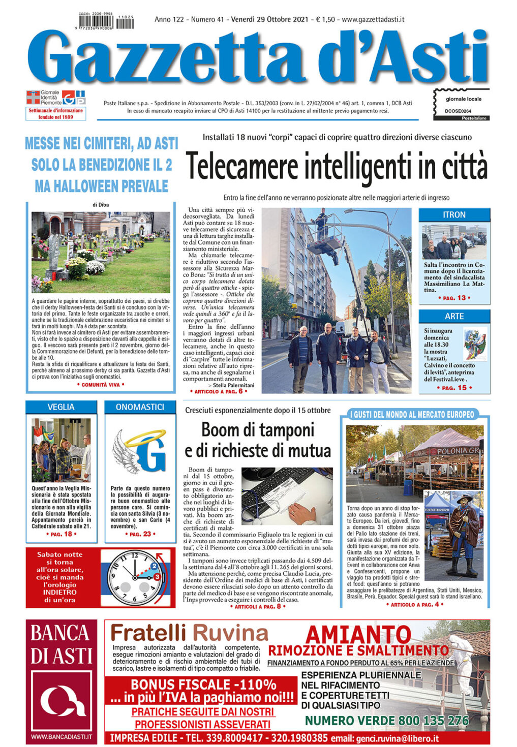 Prima pagina – 29 ottobre 2021