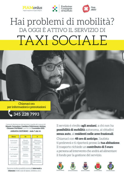 Nell’Astigiano nasce il taxi sociale