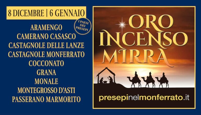 Oro Incenso Mirra Presepi nel Monferrato: al via la sesta edizione, con tante novità