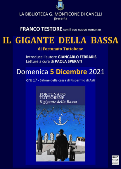 Franco Testore e “Il gigante della Bassa” alla Biblioteca Monticone di Canelli