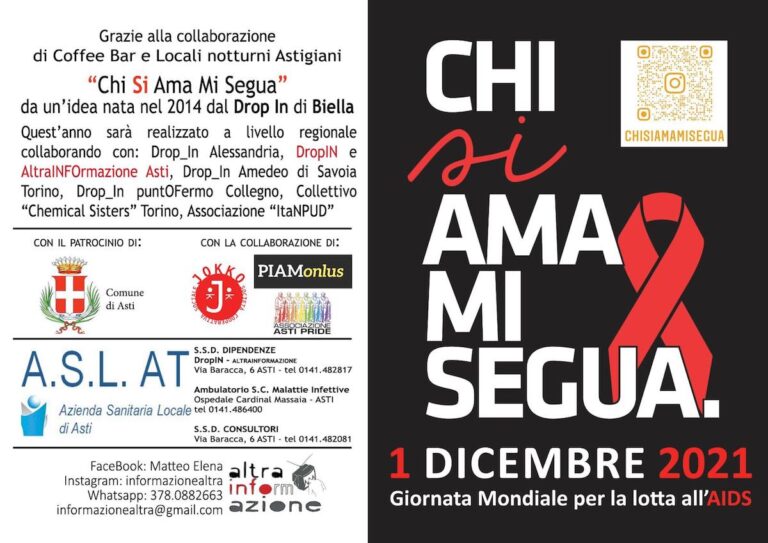 Campagna di prevenzione contro l’Aids: iniziativa dell’Asl At in bar e locali