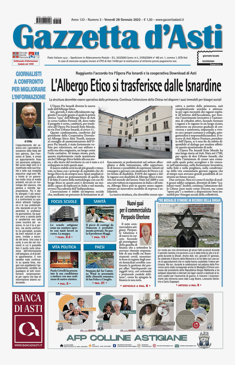 Prima pagina – 28 gennaio 2022