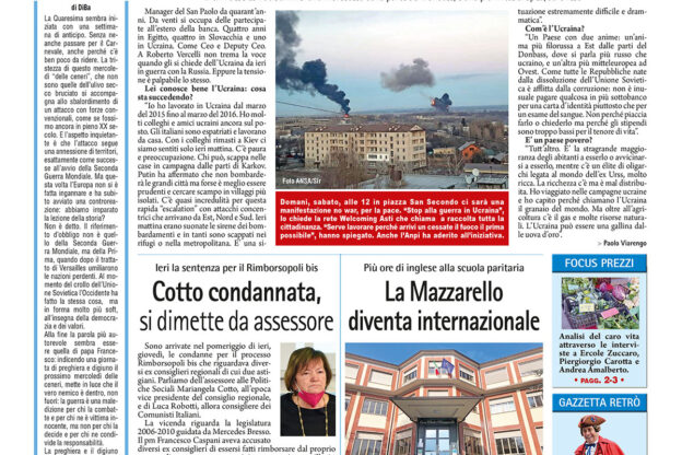 Prima pagina – 25 febbraio 2022