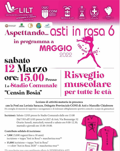 La Lilt per le donne e per la prevenzione: sabato allo stadio una giornata di risveglio muscolare