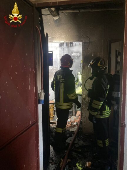 Incendio in un locale caldaia in località Savi di Villanova