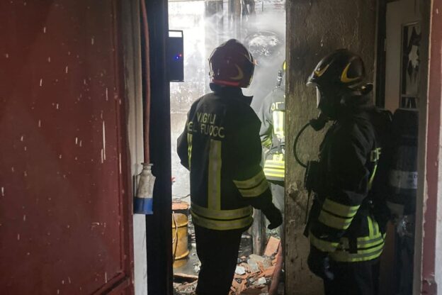 Incendio in un locale caldaia in località Savi di Villanova