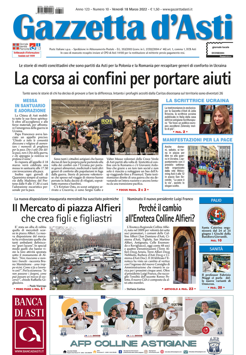 Prima pagina – 18 marzo 2022