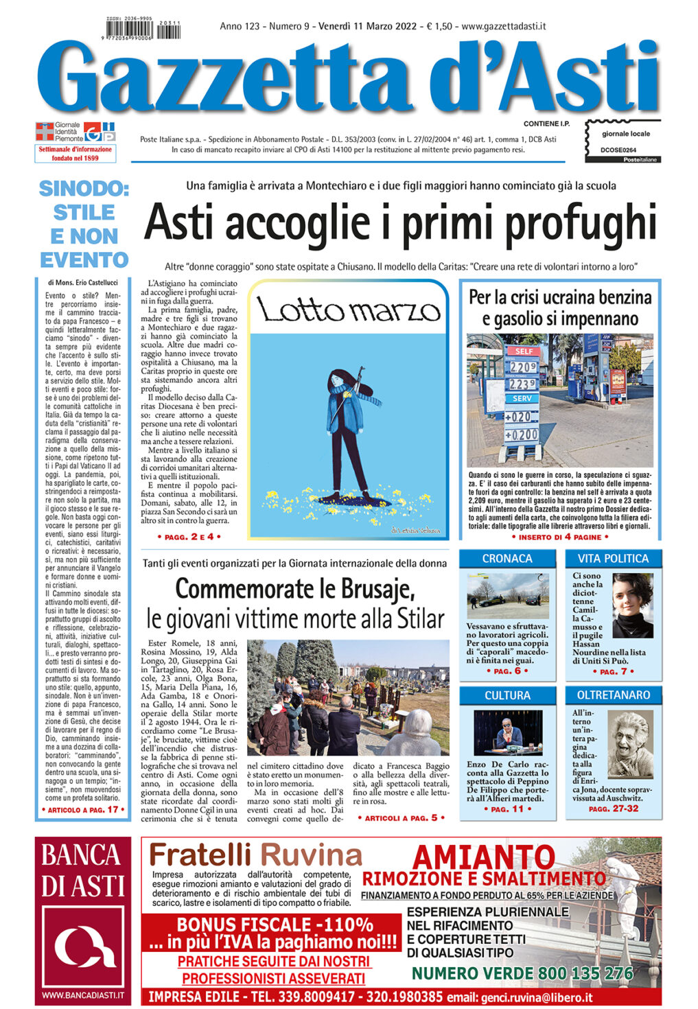 Prima pagina – 11 marzo 2022