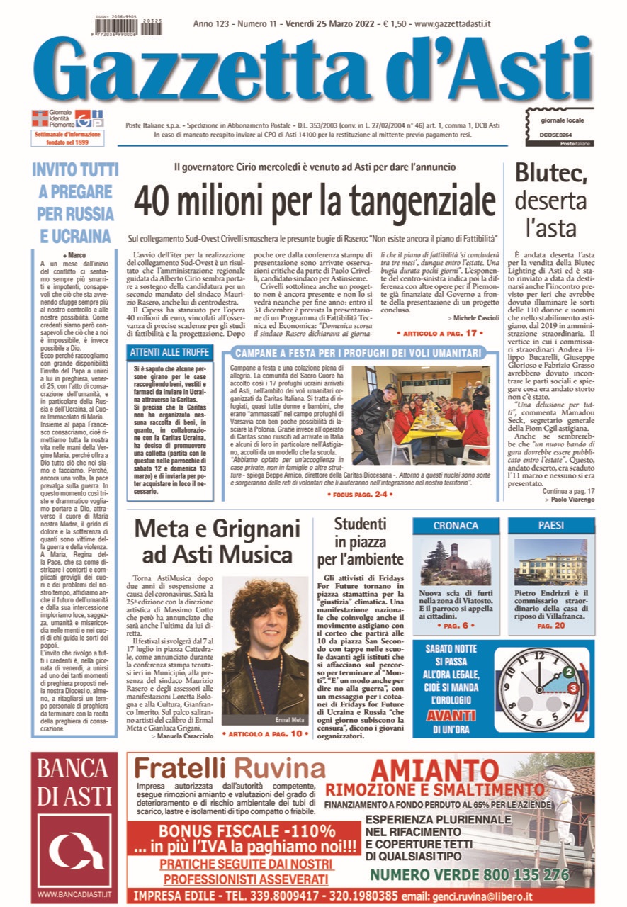 Prima pagina – 25 marzo 2022