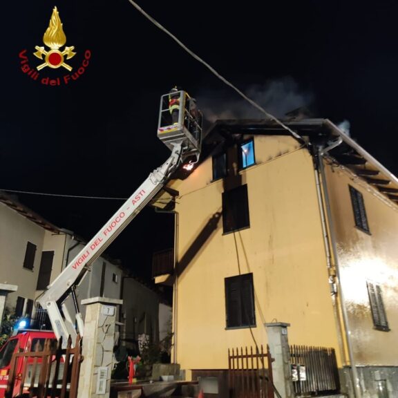 Incendio in un’abitazione di Valfenera