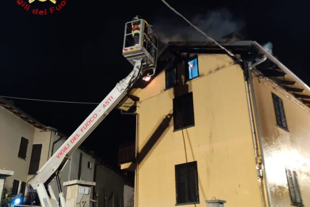 Incendio in un’abitazione di Valfenera