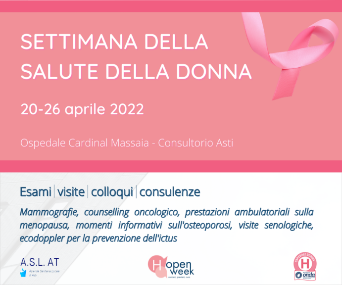 Per la settimana della donna visite, esami e consulenze all’ospedale Massaia e al consultorio