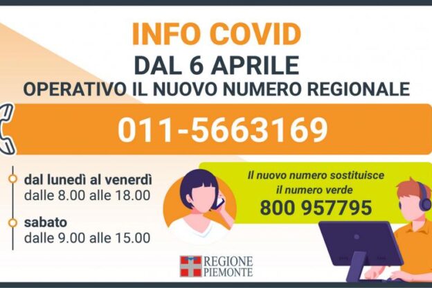 Piemonte, nuovo numero per informazioni sul Covid