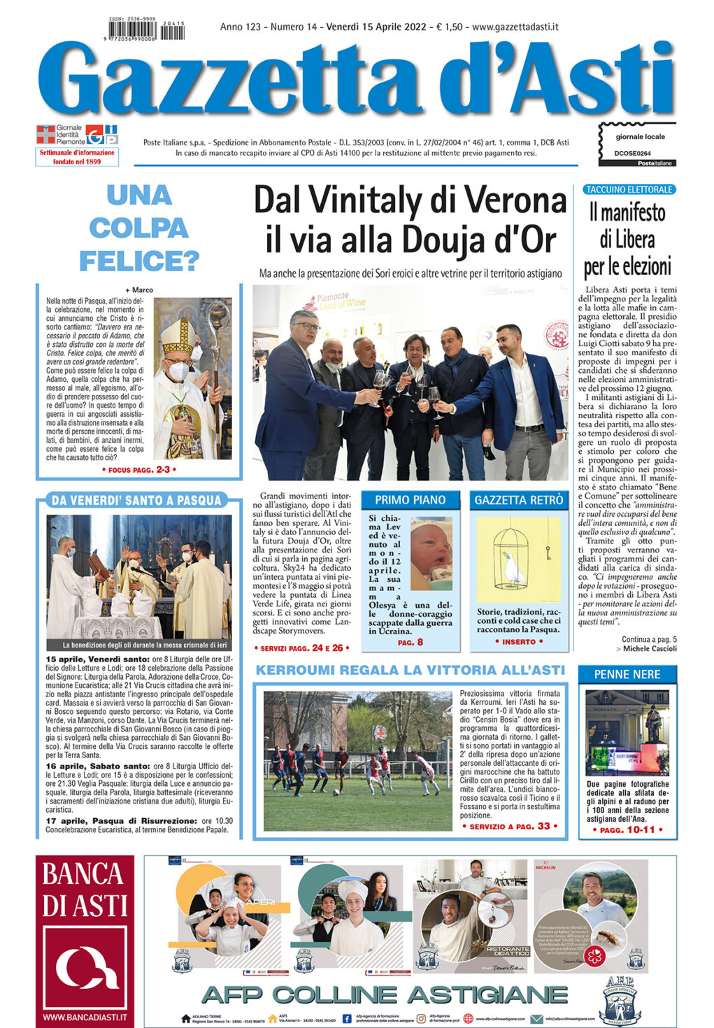 Prima pagina – 15 aprile 2022