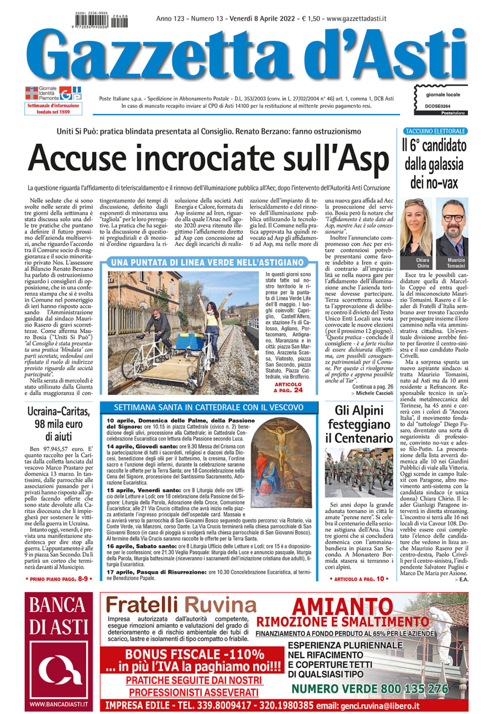 Prima pagina – 8 aprile 2022