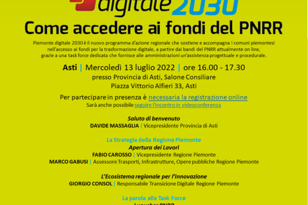 Ad Asti una tappa del road show Piemonte Digitale 2030