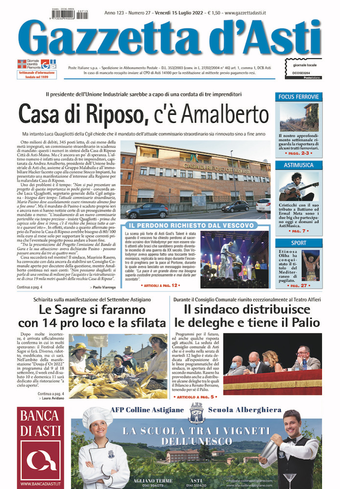 Prima pagina – 15 luglio 2022