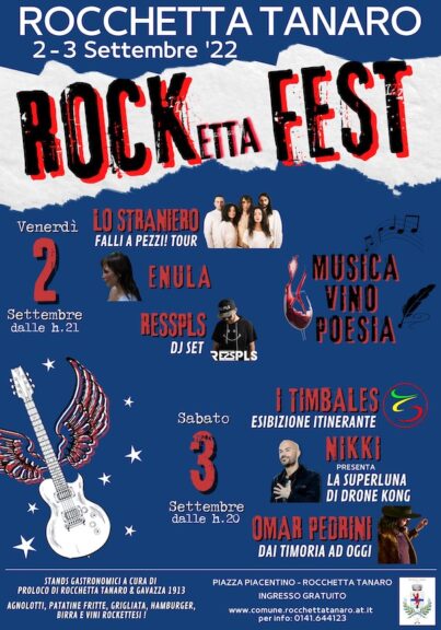 A Rocchetta Tanaro la prima edizione di “Rocketta Fest”: sul palco anche Omar Pedrini