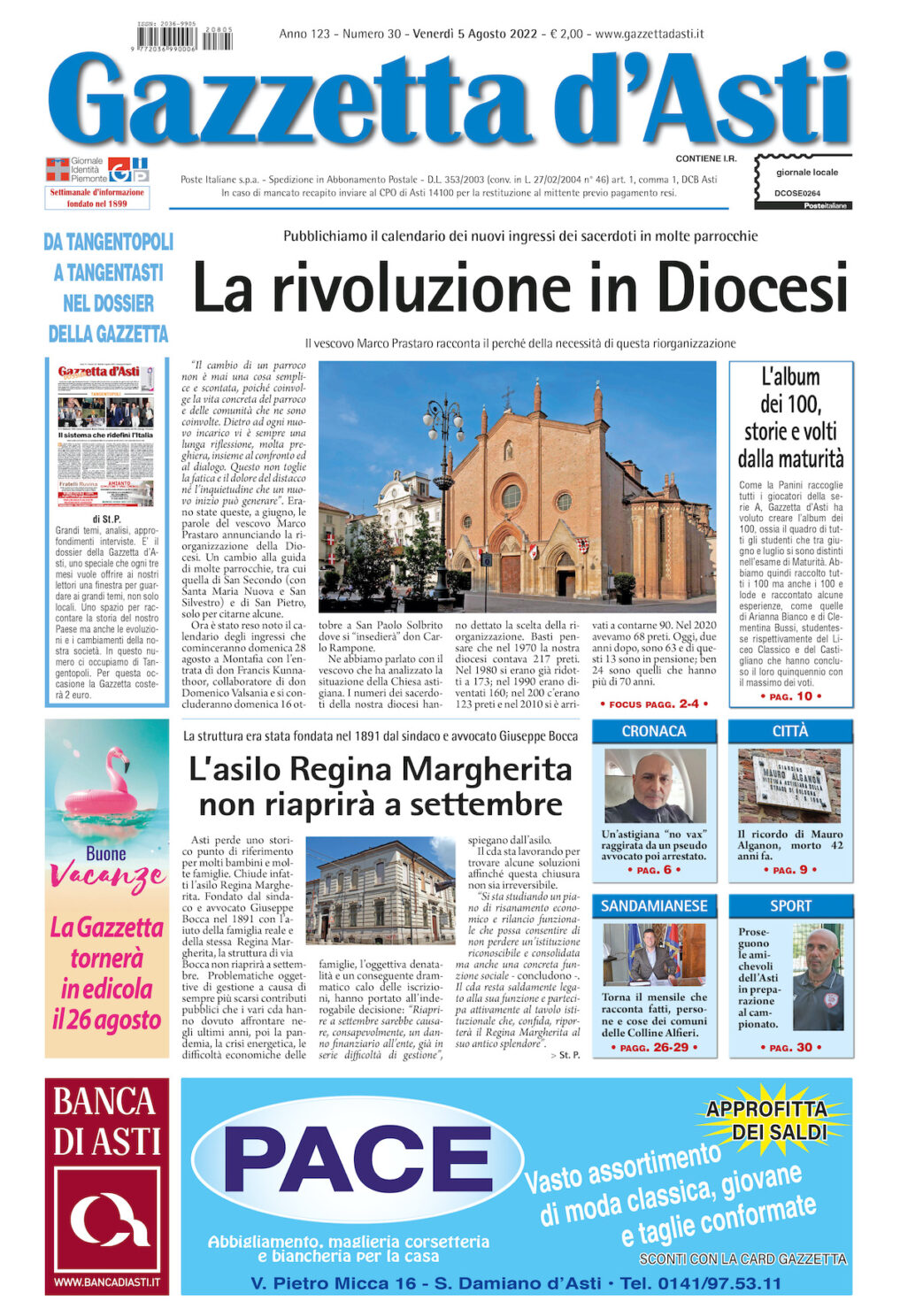 Prima pagina – 5 agosto 2022