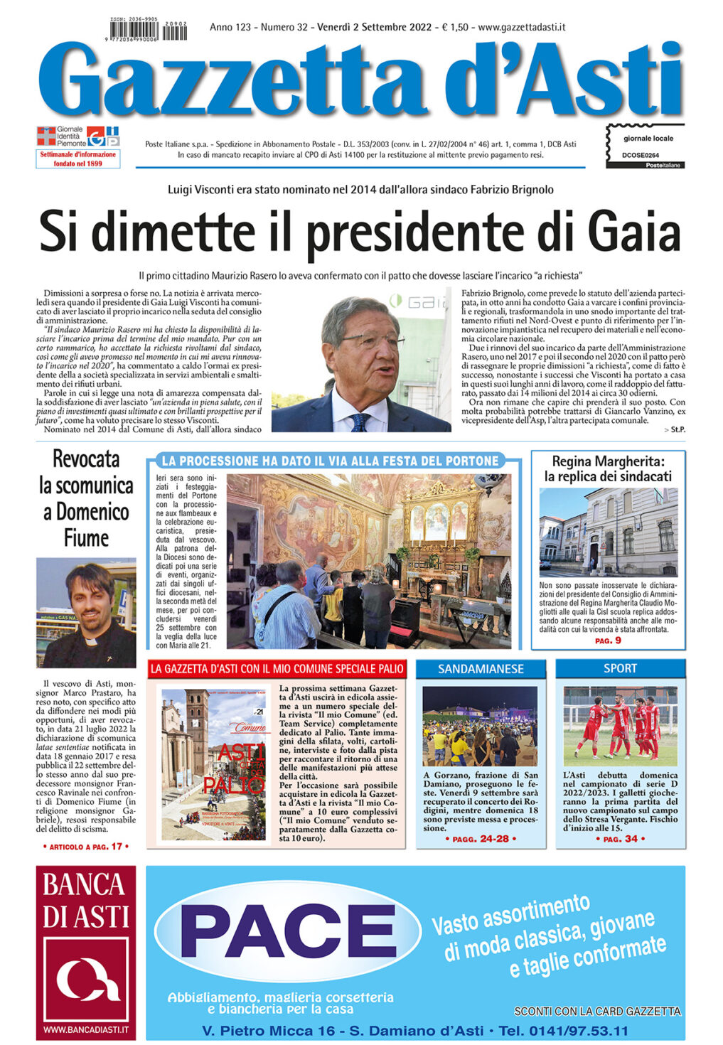 Prima pagina – 2 settembre 2022