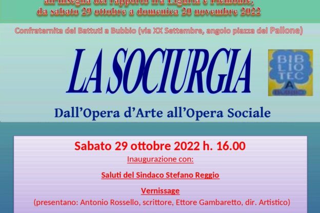 A Bubbio la “Sociurgia – dall’Opera d’Arte all’Opera Sociale”