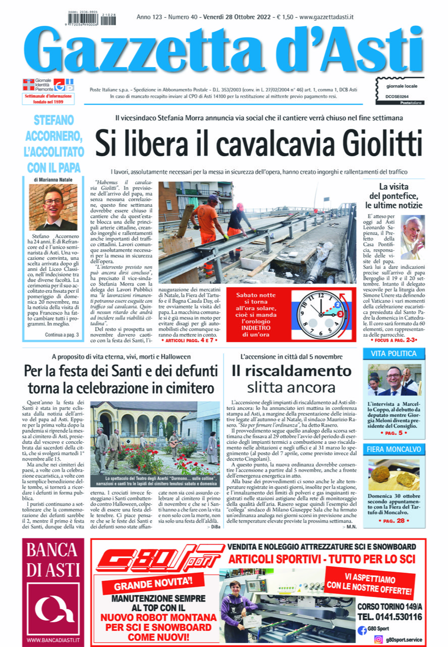 Prima pagina – 28 ottobre 2022