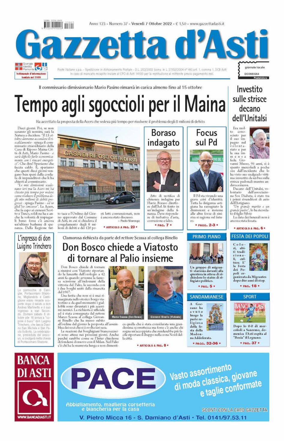 Prima pagina – 7 ottobre 2022