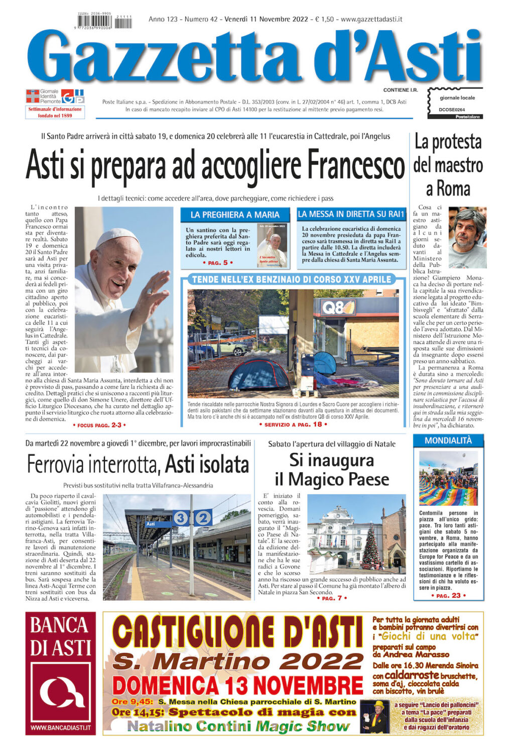 Prima pagina – 11 novembre 2022