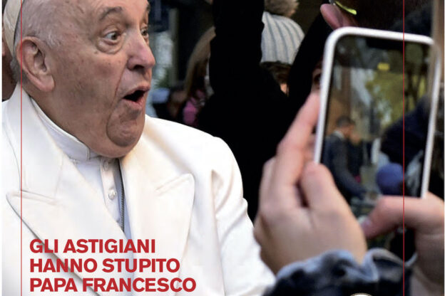 Lo stupore di papa Francesco immortalato da Astigiani
