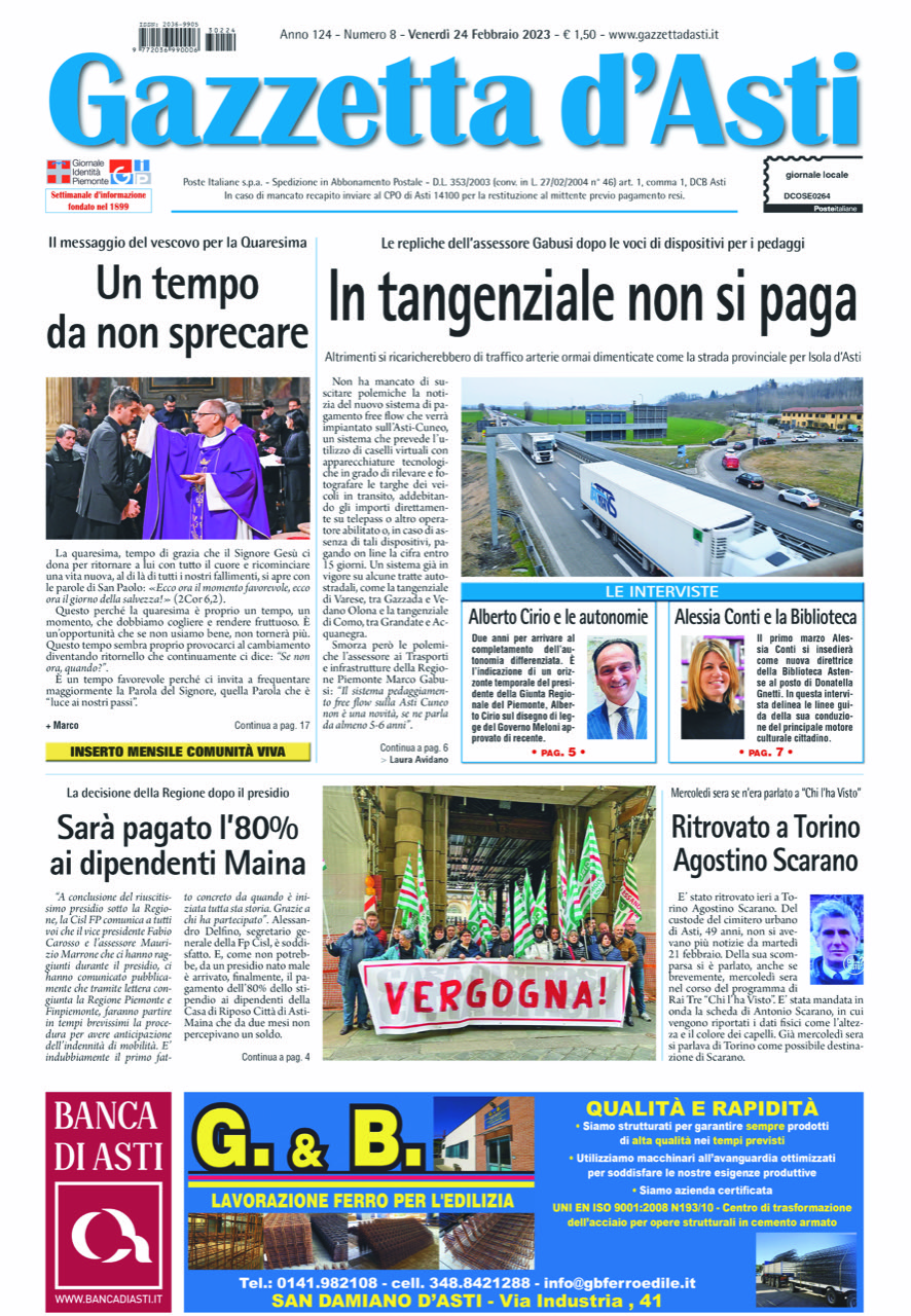 Prima pagina – 24 febbraio 2023