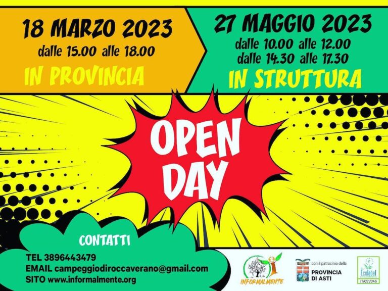 Giornate “open day” per il Campeggio di Roccaverano: cresce l’attesa per l’edizione 2023