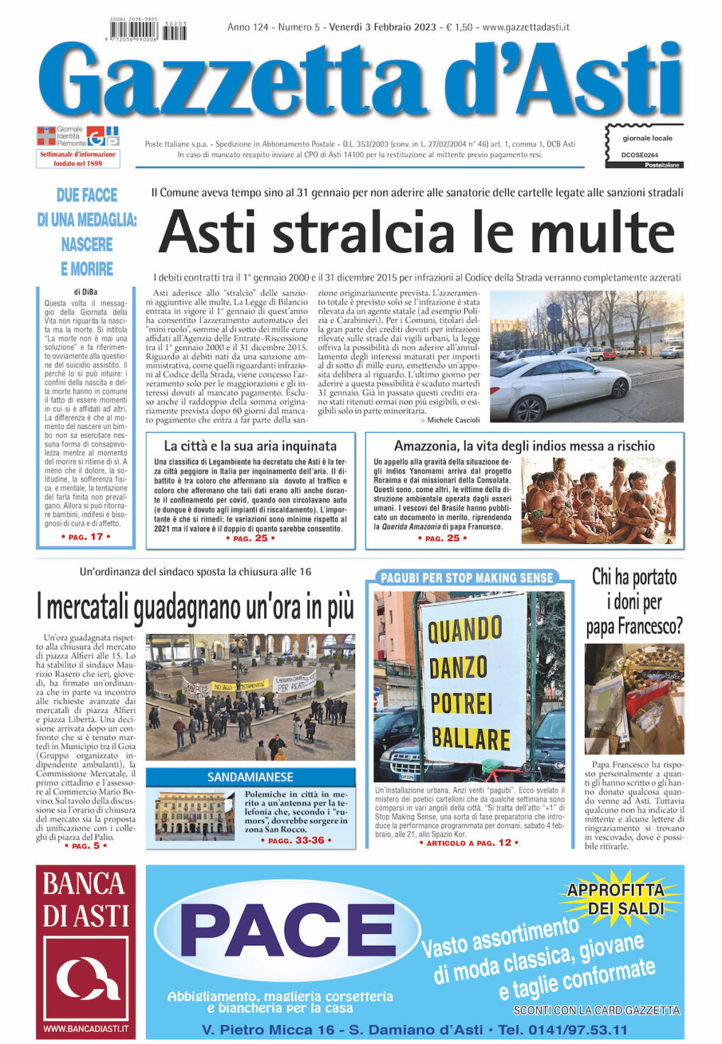 Prima pagina – 3 febbraio 2023