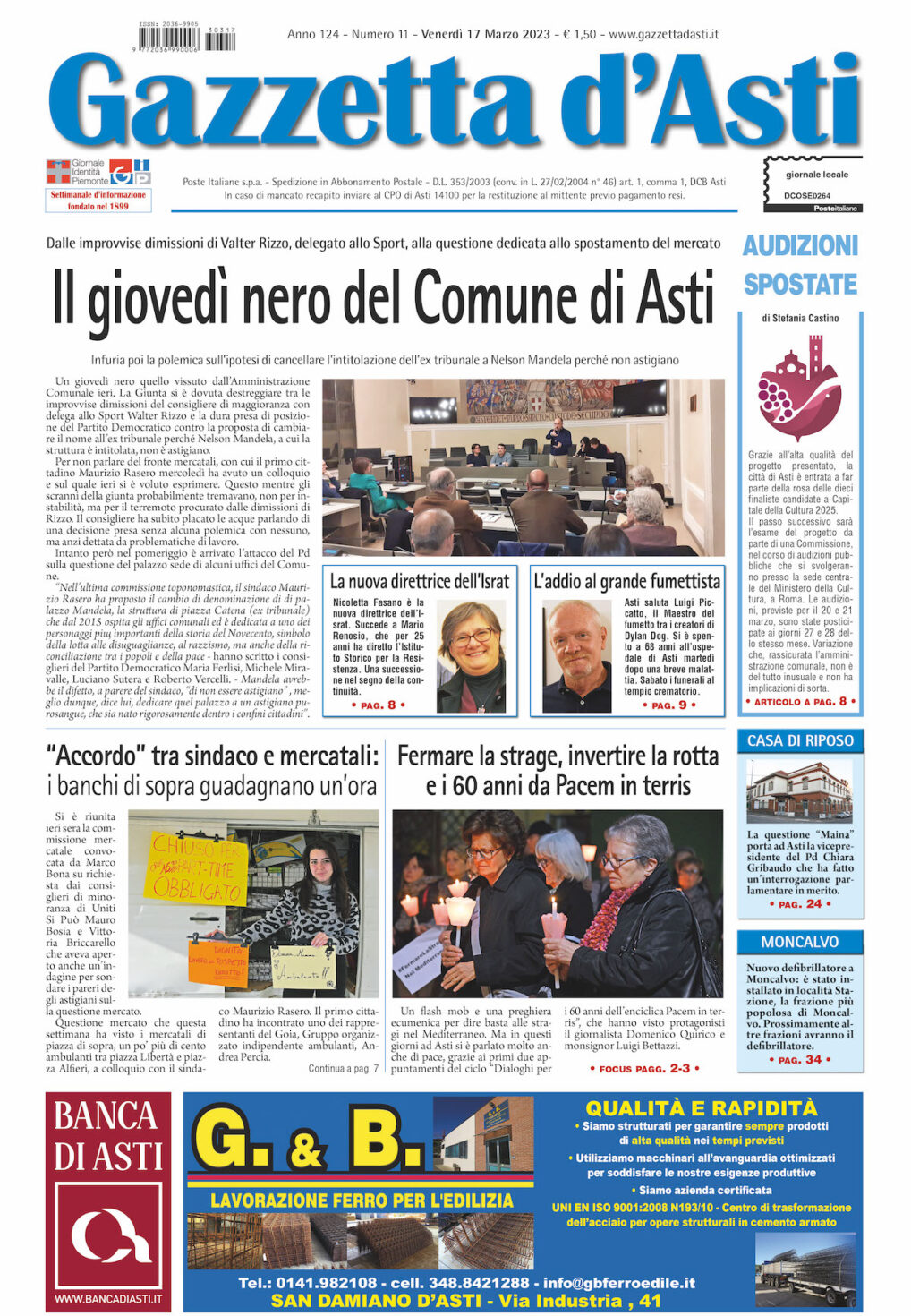 Prima pagina – 17 marzo 2023