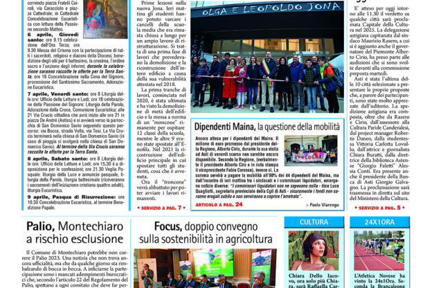 Prima pagina – 31 marzo 2023