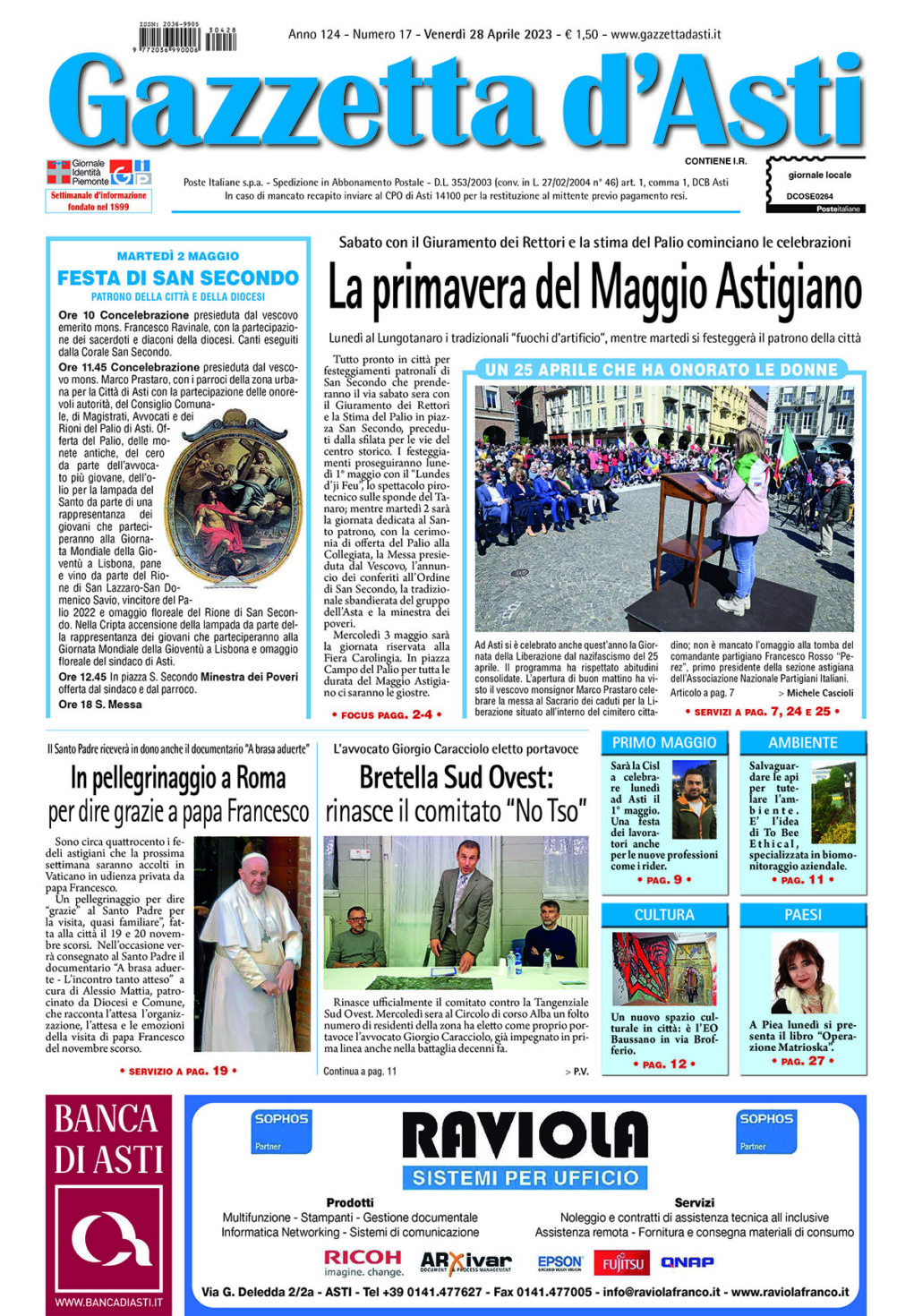 Prima pagina – 28 aprile 2023