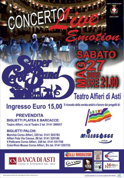 Al Teatro Alfieri concerto della Cerot Band per Oremi e Millegocce