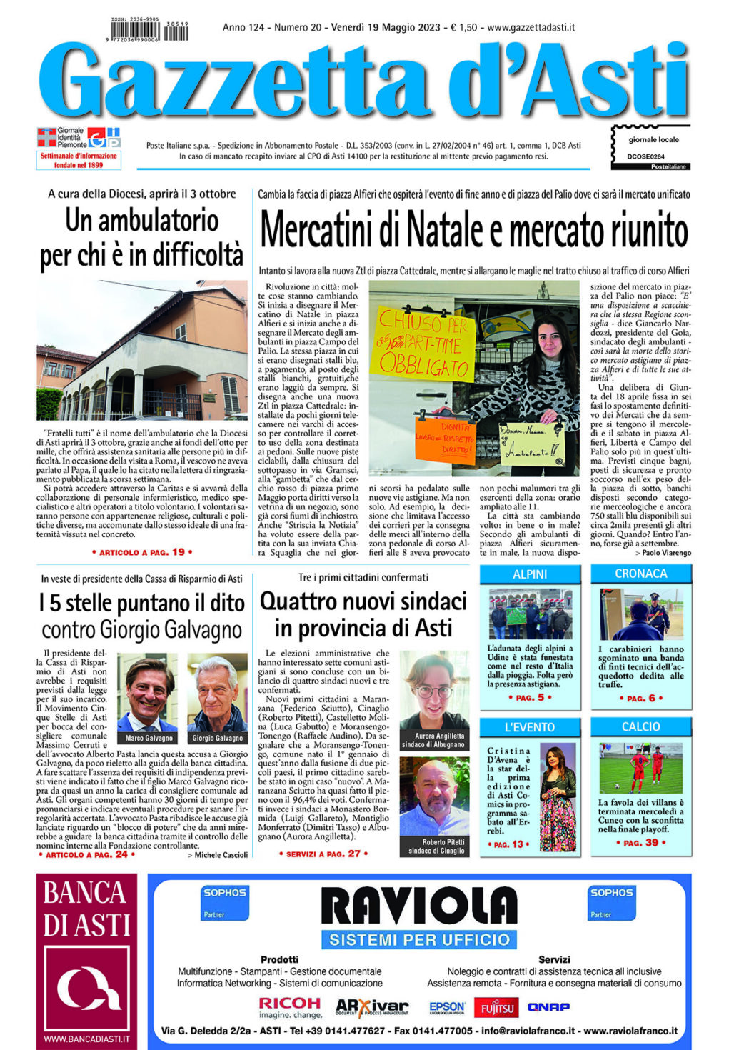 Prima pagina – 19 maggio 2023