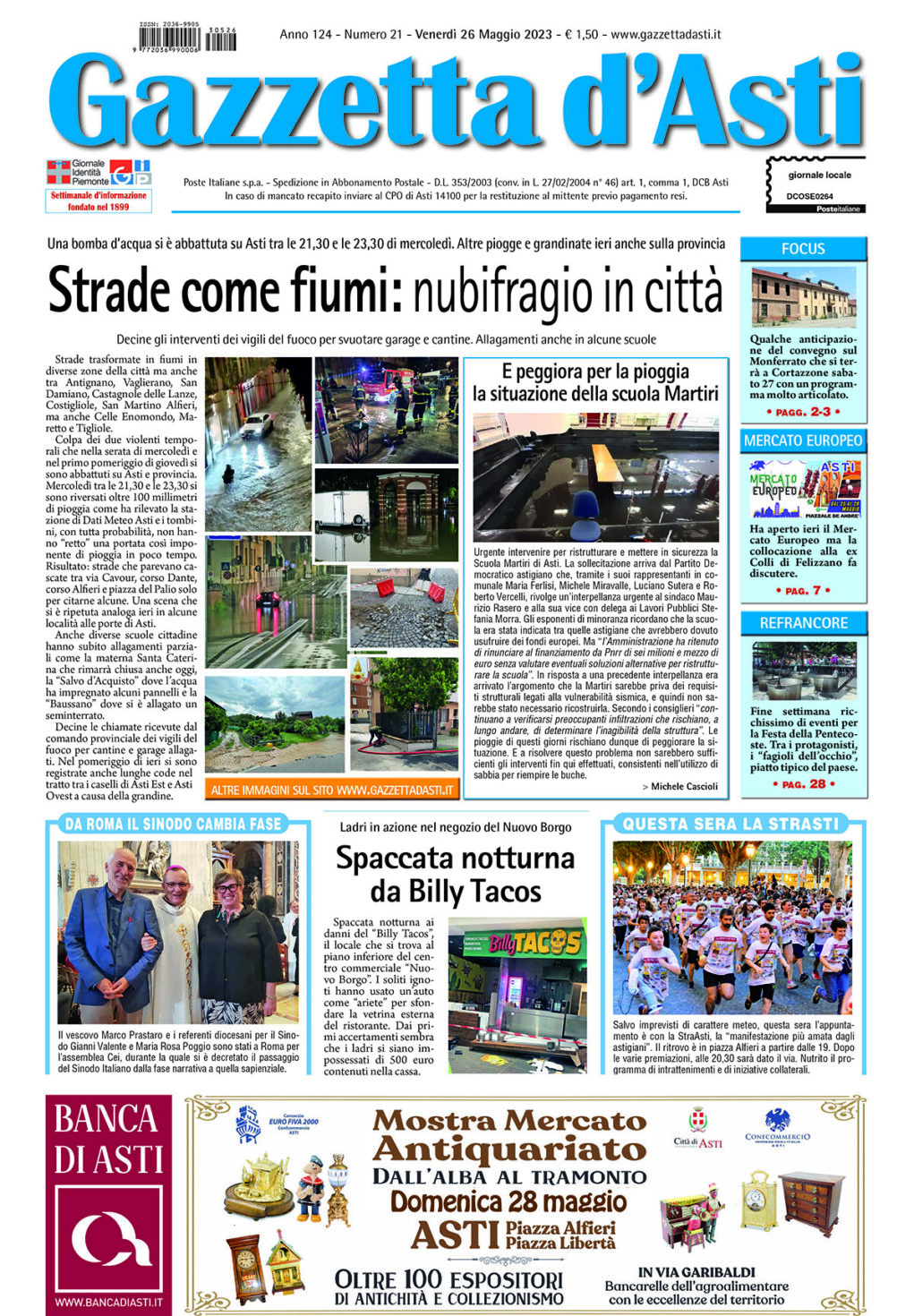 Prima pagina – 26 maggio 2023