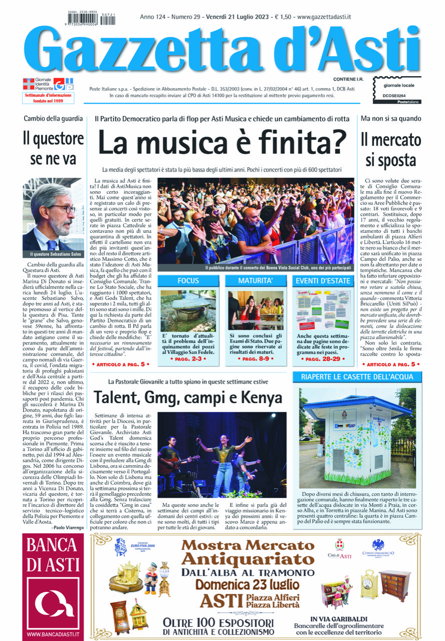 Prima pagina – 21 luglio 2023