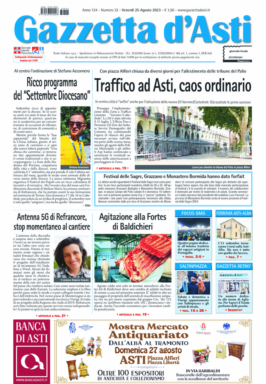 Prima pagina – 25 agosto 2023