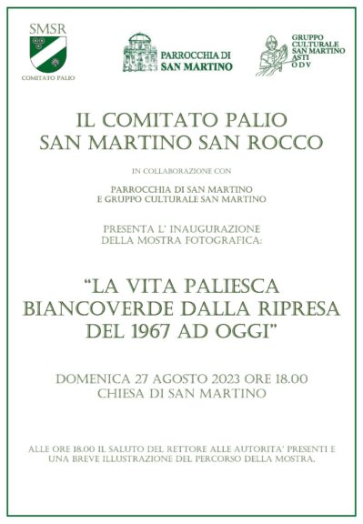 Comitato Palio S. Martino – S. Rocco: la mostra “La vita paliesca bianco verde dalla ripresa del 1967 ad oggi”