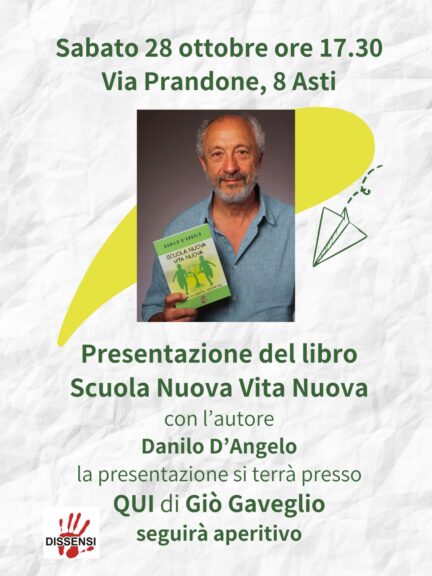 Danilo D’Angelo presenta il suo libro “Scuola Nuova Vita Nuova”