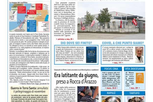 Prima pagina – 13 ottobre 2023