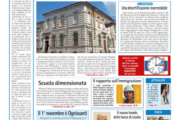 Prima pagina – 27 ottobre 2023