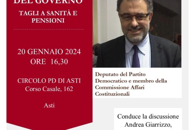 Federico Fornaro ad Asti per parlare della finanziaria