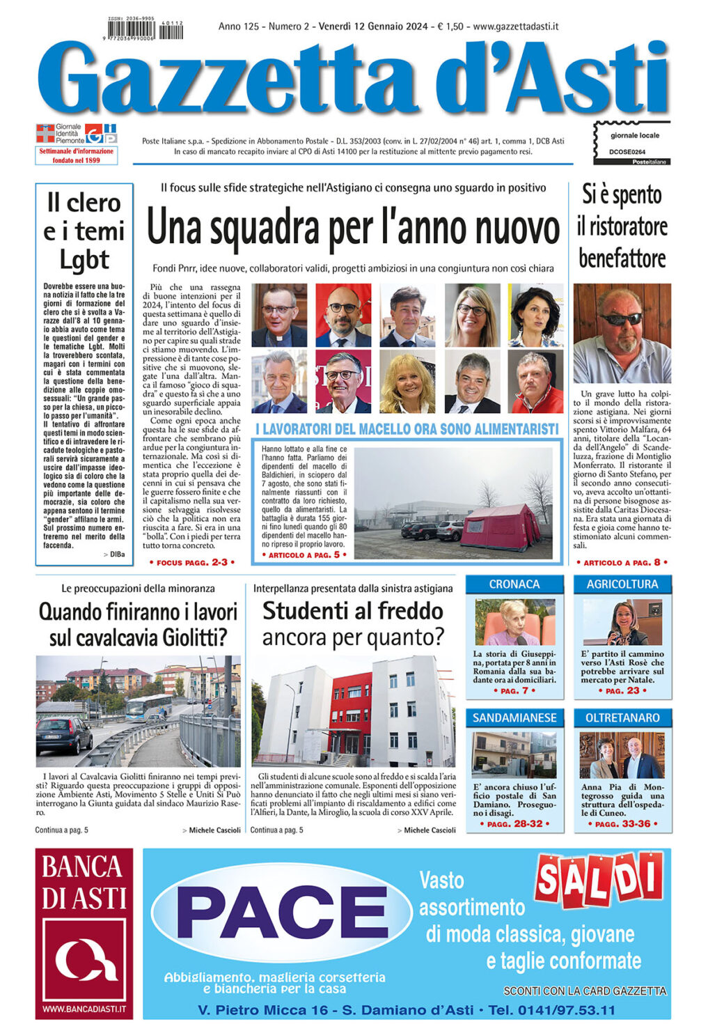 Prima pagina – 12 gennaio 2024