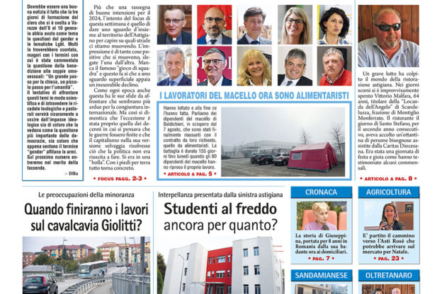 Prima pagina – 12 gennaio 2024