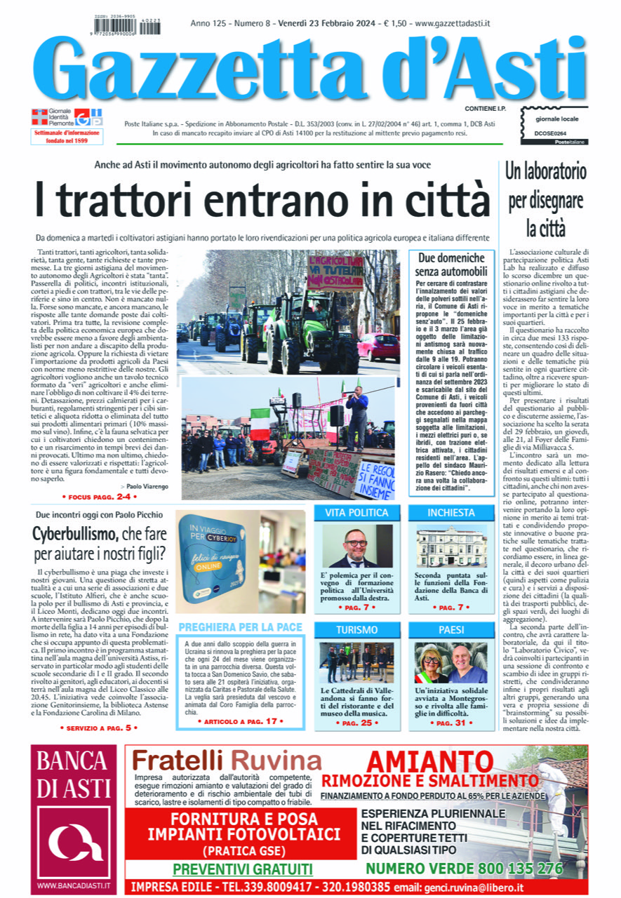 Prima pagina – 23 febbraio 2024